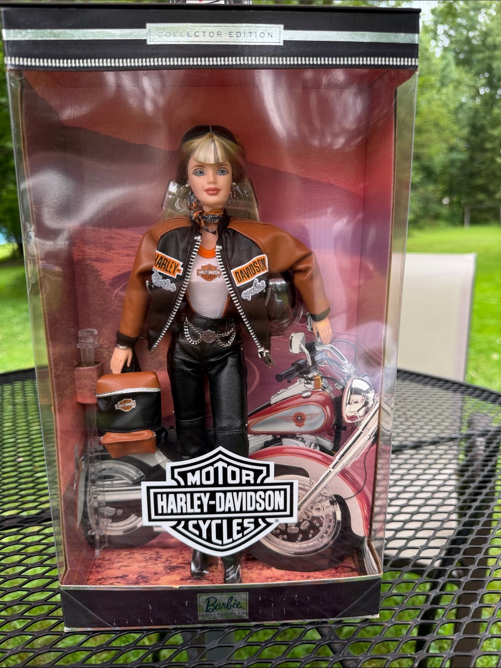 Harley-Davidson Barbie Doll in Brown and Black Riding Outfit